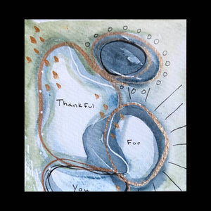 Watercolor Thankful for You Card