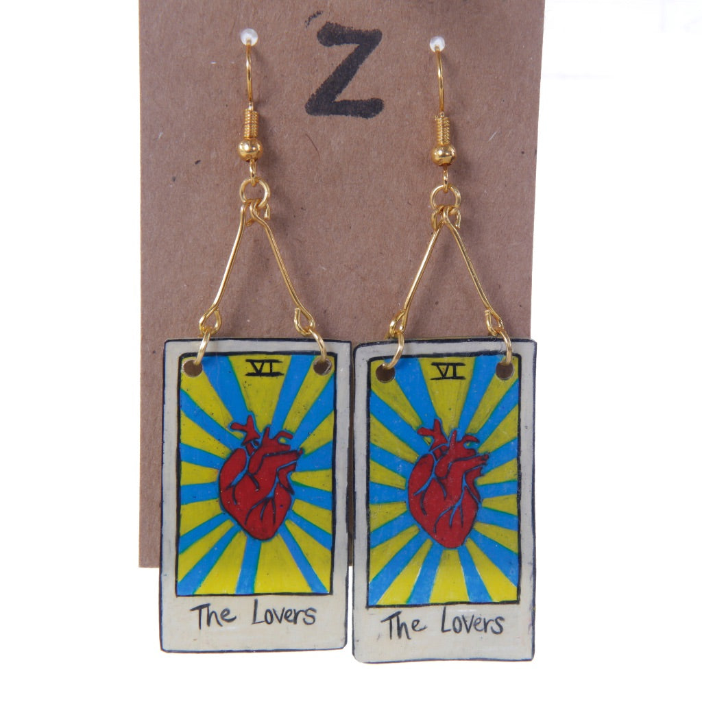 The Lovers Tarot Card Dangle Earrings