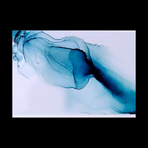 Blue Abstract Alcohol Ink Card