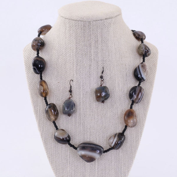 Baubles & Beads Stone Necklace & Earring Set