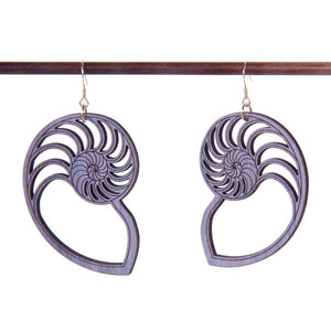 Nautilus Shell Earrings - 10k gold ear wires