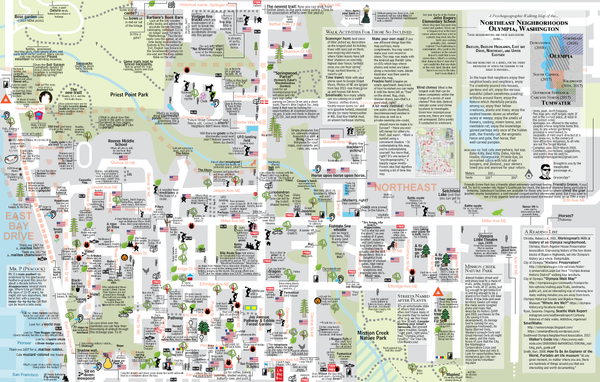Psychogeographic Walking Map  (NE Neighborhoods)