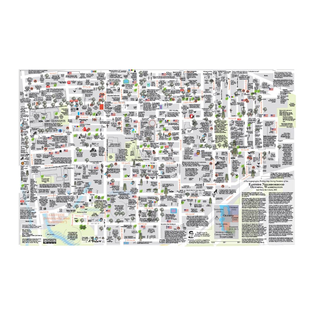 Psychogeographic Walking Map (Eastside)