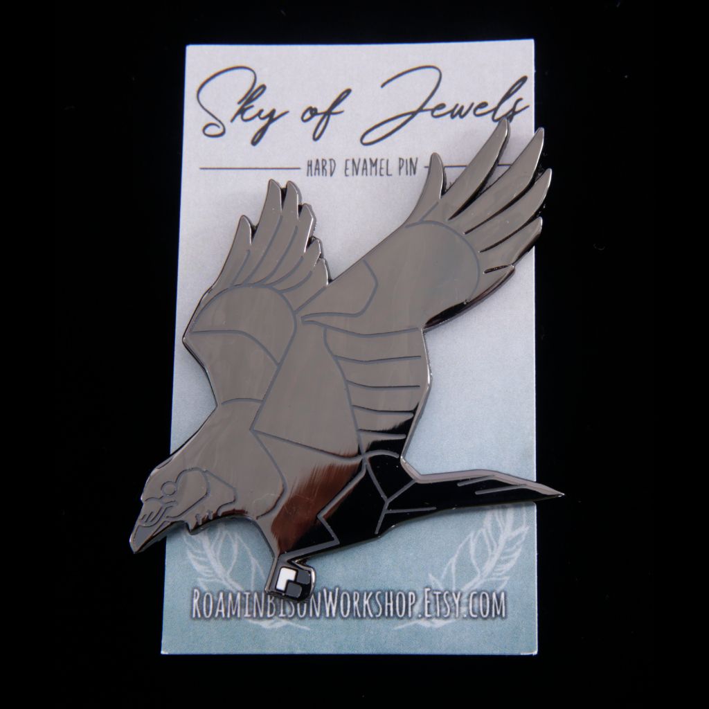 Enamel Raven Pin