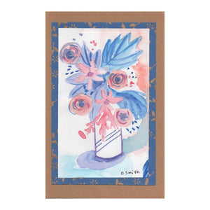 Blue and Pink Floral Card