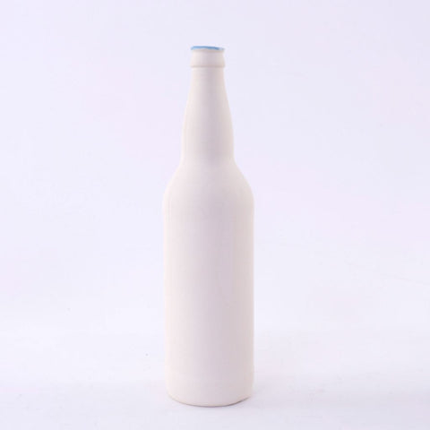 Large Slip cast Porcelain Bottle Vase - White & Blue