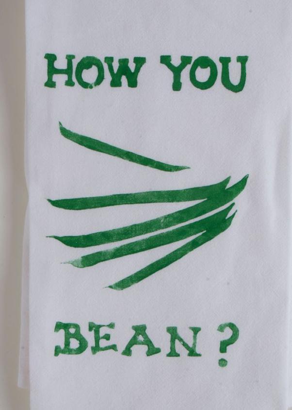 Bean Hand Printed Dishtowel