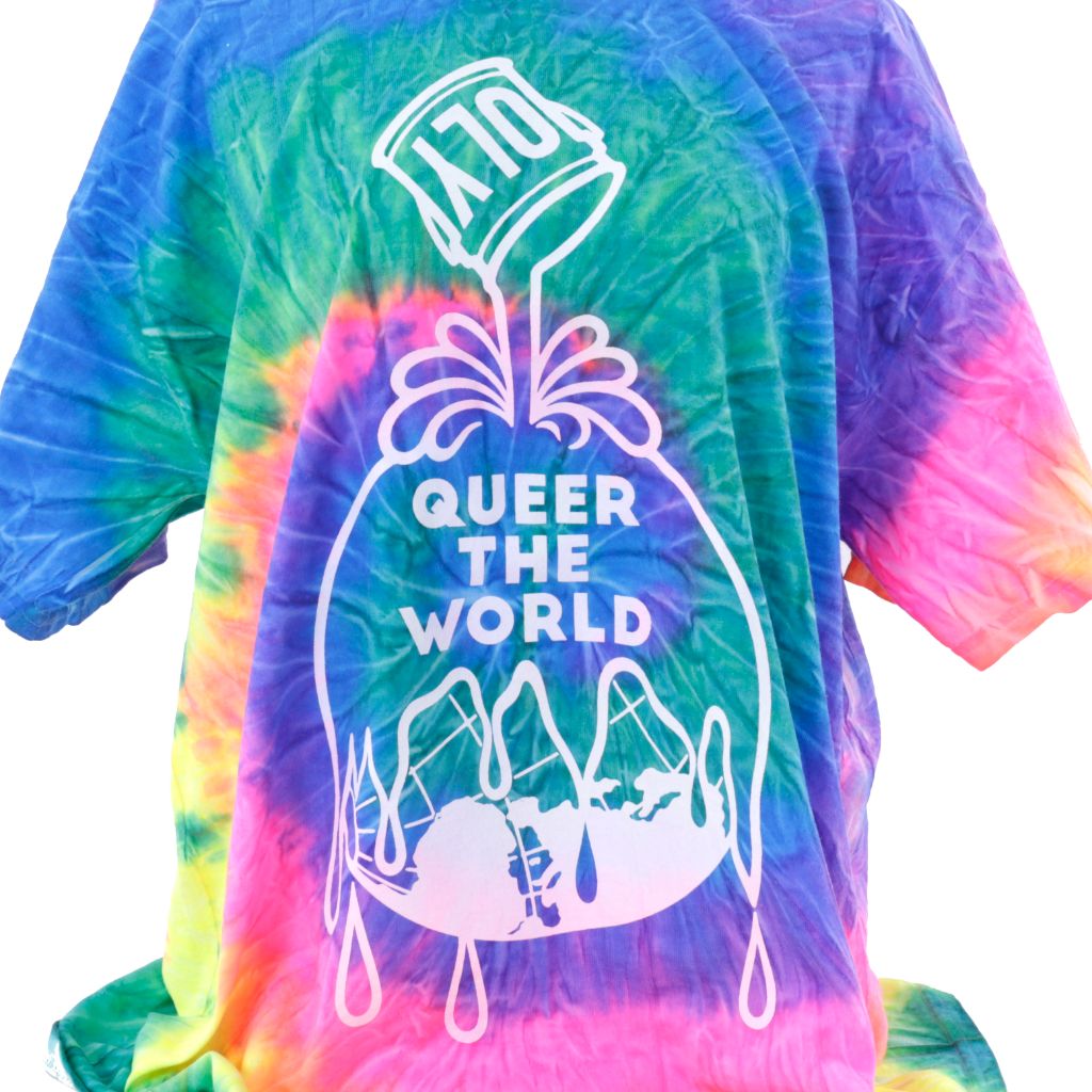 Neon Pink Blue Tie Dye Shirt