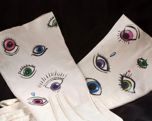 Hand Painted Nouveau Eye Gloves