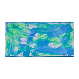 Sunday Serenade - Blue and Green Scrape Painting