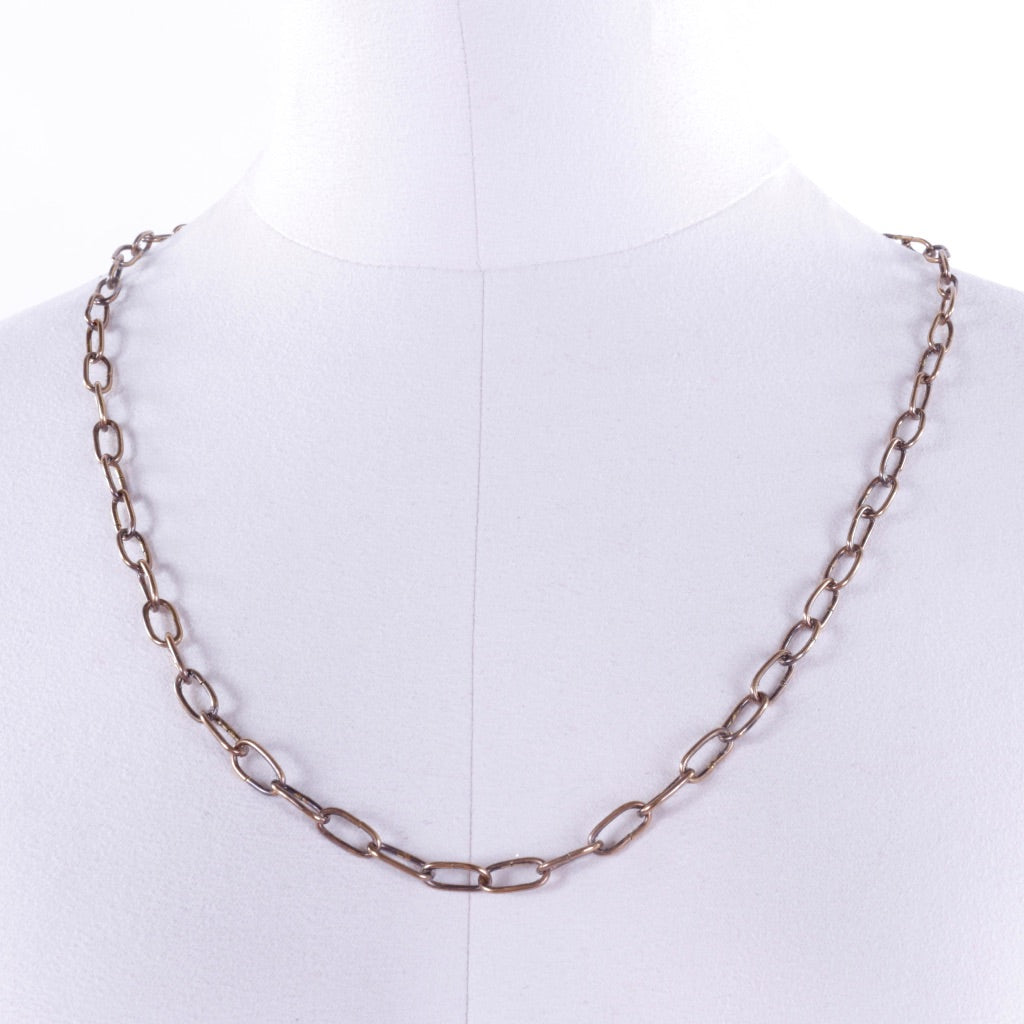Oval 1 x 1 Links Necklace - Bare Brass Wire