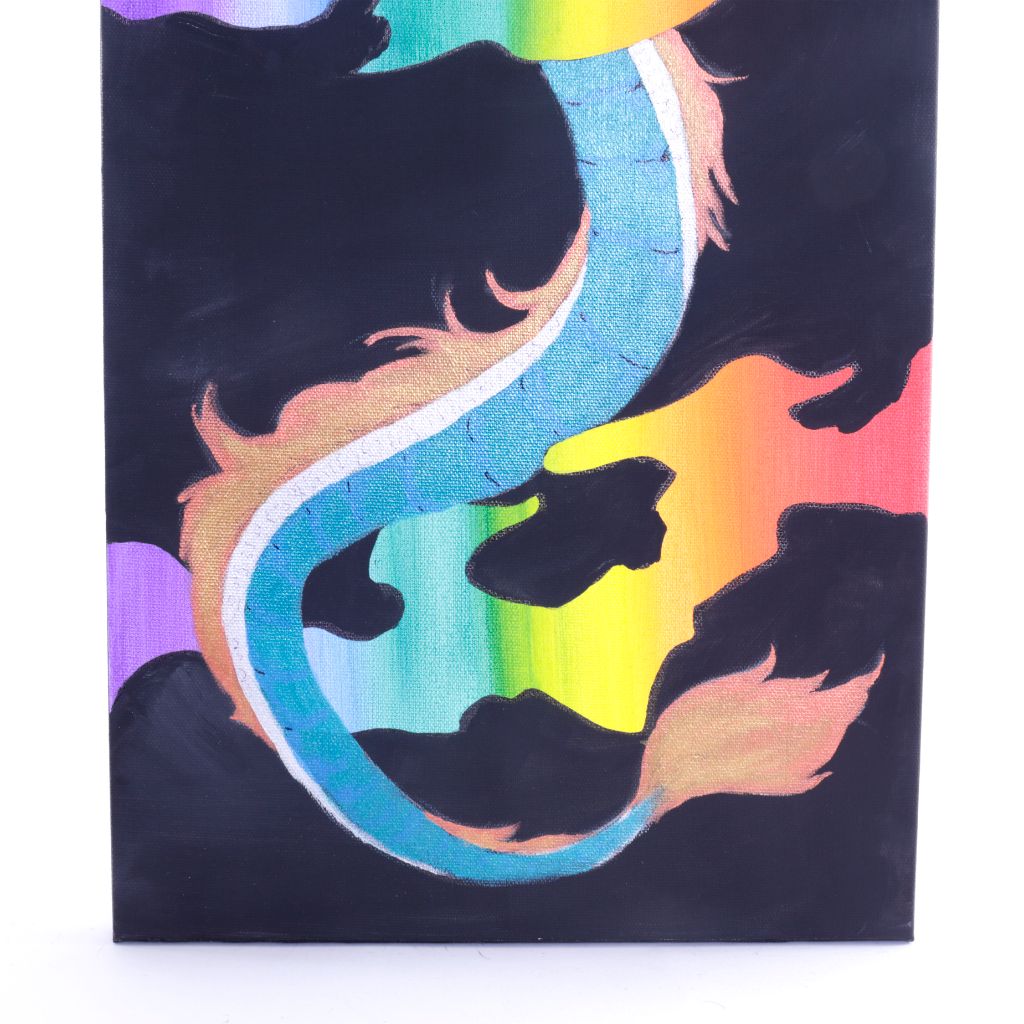 Metal Dragon & Rainbow River Painting