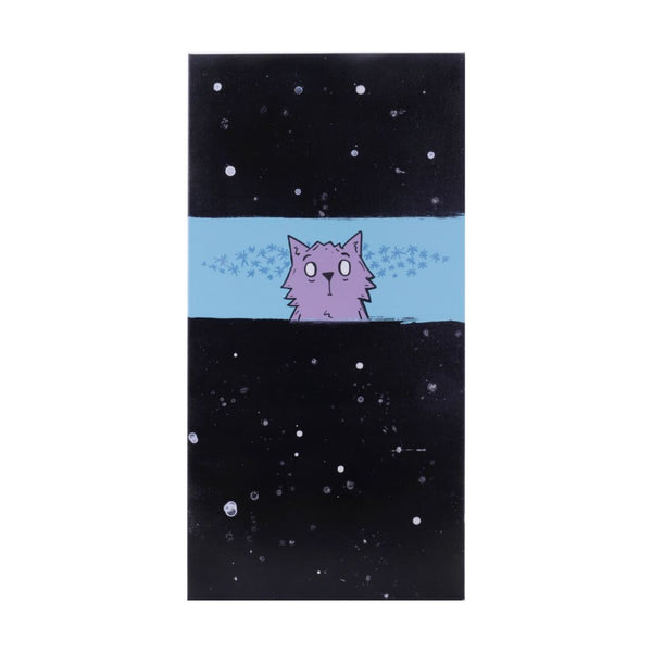Whimsical Purple Cat Painting