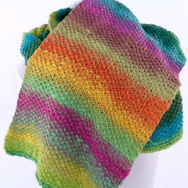 Hand Knit Noro Taiyo multi-color Scarf