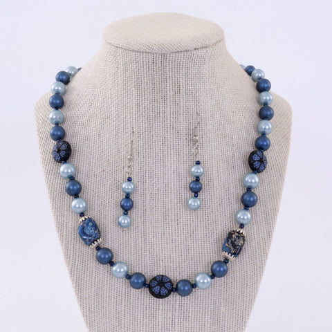 Baubles & Beads Stone and Glass Necklace & Earring Set