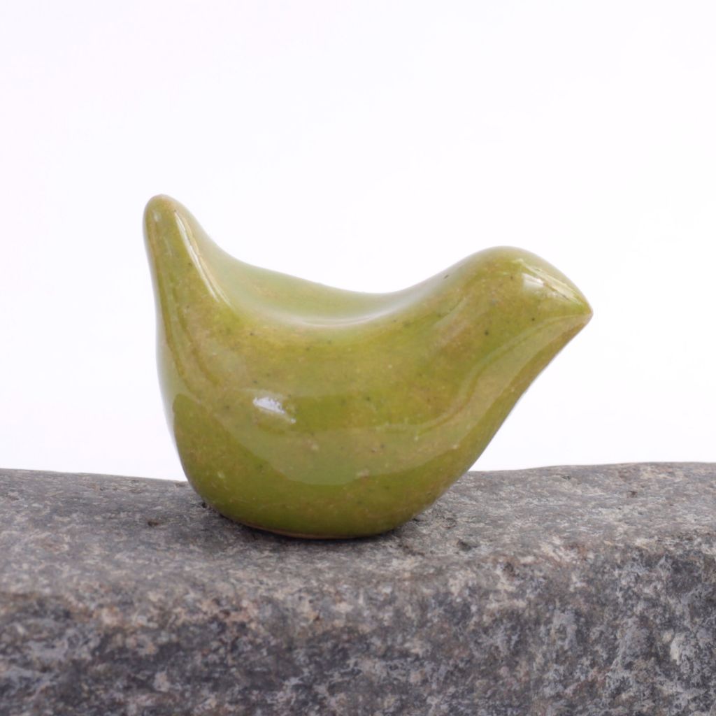 Itty Bitty Chartreuse Porcelain Bird