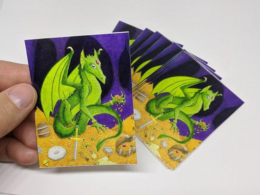 Gold Hording Dragon Sticker