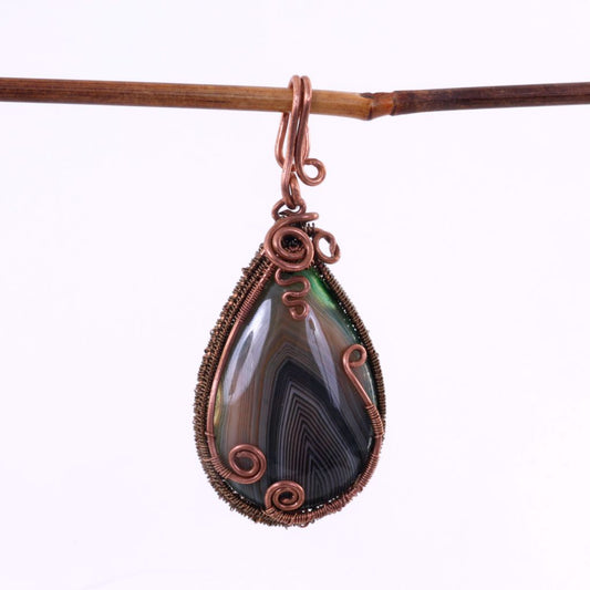 Large Wire Wrapped Stone Pendant