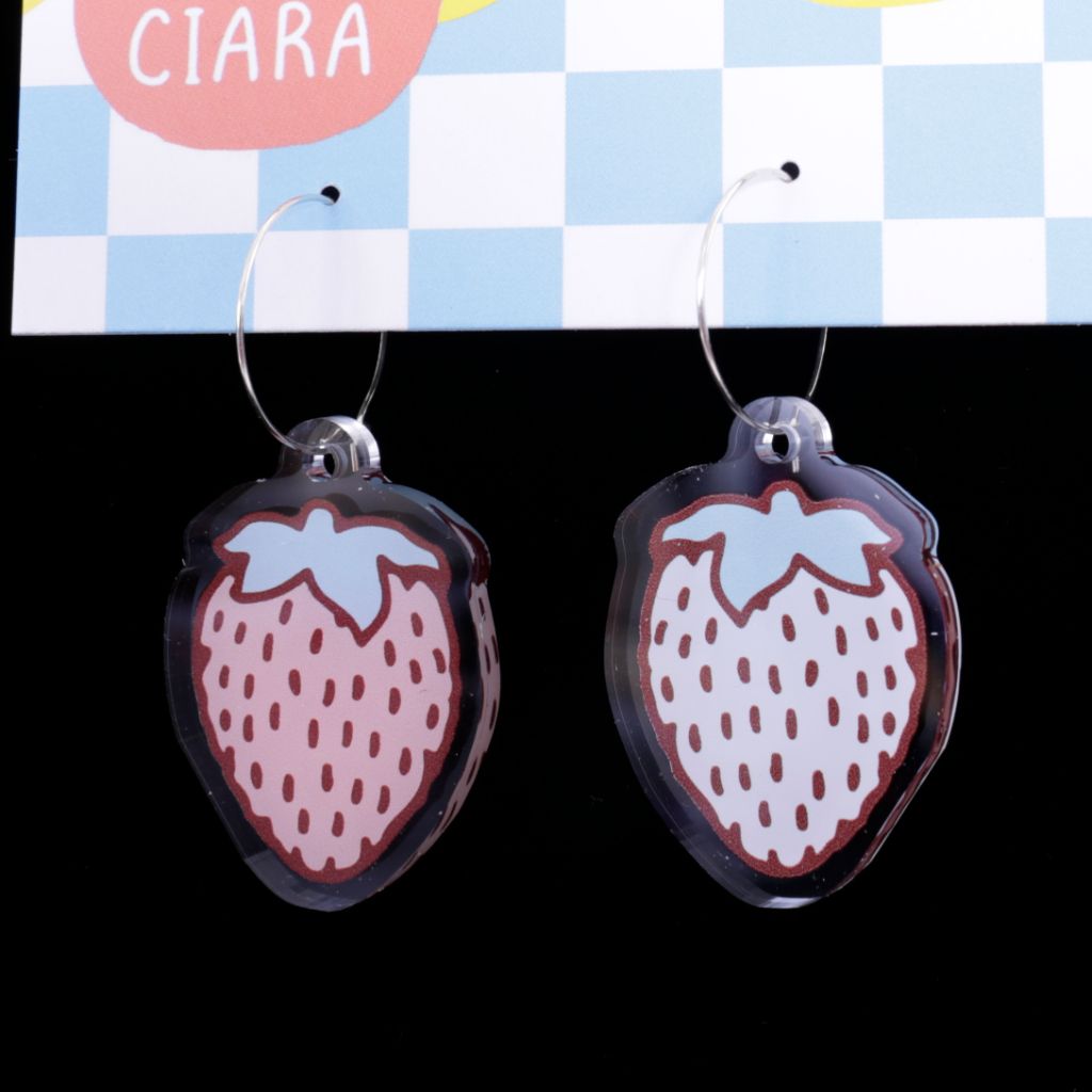 Acrylic Strawberry Earrings