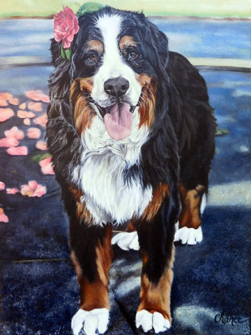 Portrait of Jersey - Dog Print Mounted on Canvas