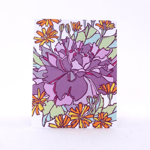 Botanical Purple Rose Blank Note Card