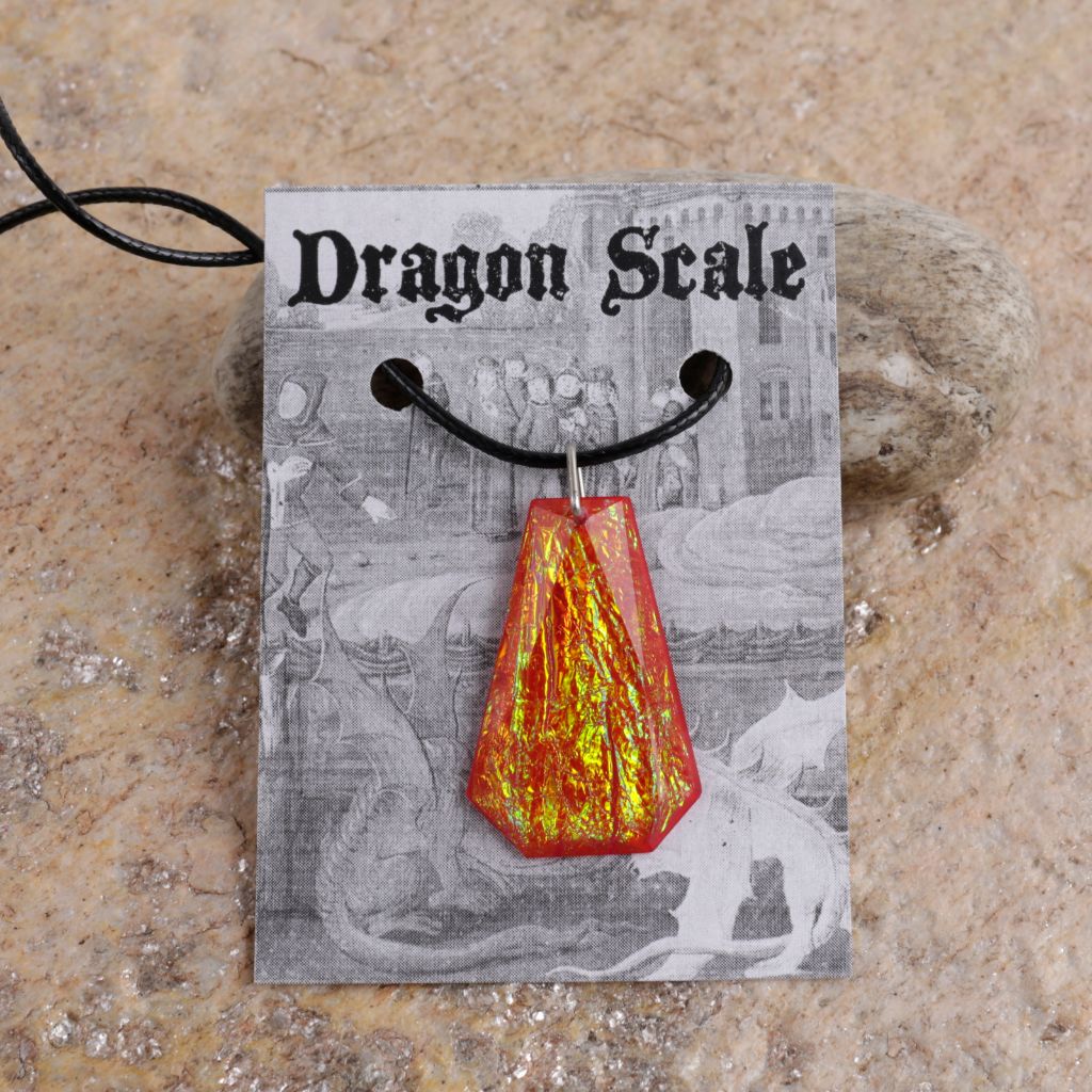 Orange Dragon Scale Pendant