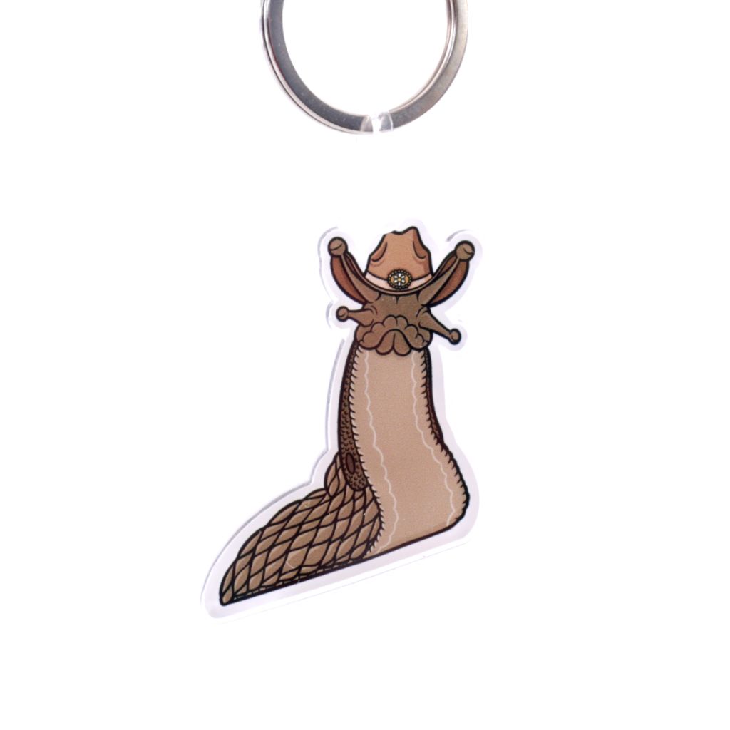 Slug Wearing a Cowboy Hat Keychain