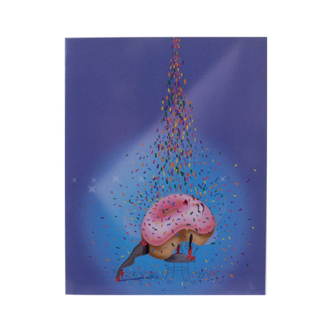 What a Feeling - Blank Greeting Card w Donut