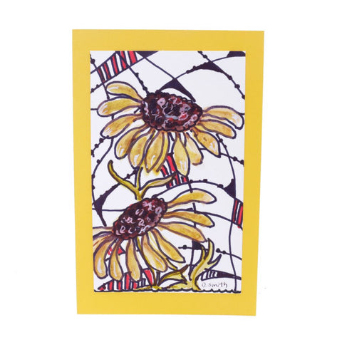 Sunflowers Original Watercolor & Pen Card