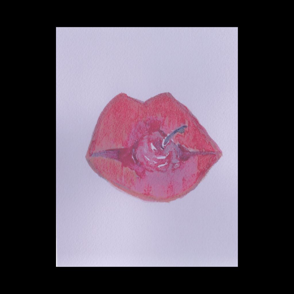 Lips with Cherry card