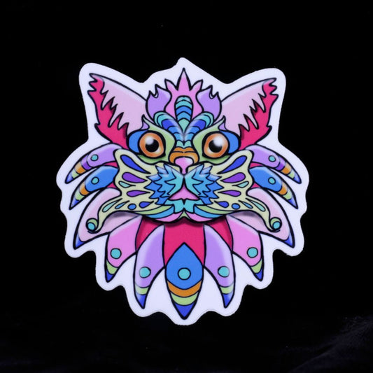 Small Kaleidoscope Cat Sticker