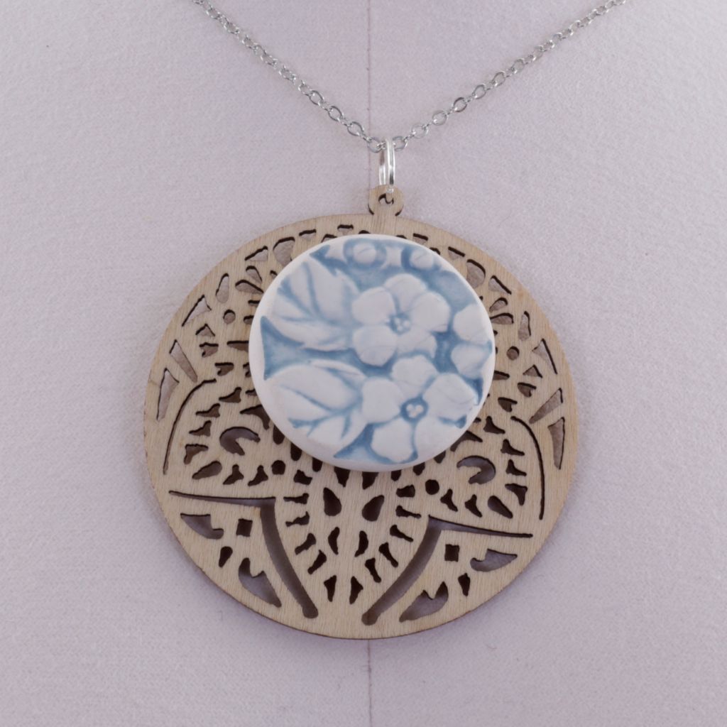 Upcycled Ceramic Pendant Necklace