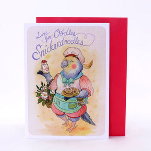 Love You Oodles Snickerdoodles Card with Cockatiel