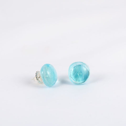 Light Blue Dichroic Glass Earrings