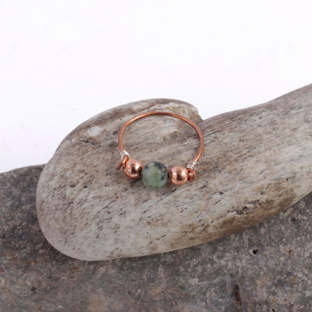 Wire Wrapped Natural Stone Ring