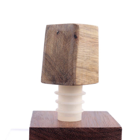 Handcrafted Wood Bottle Stopper w Cog Inlay