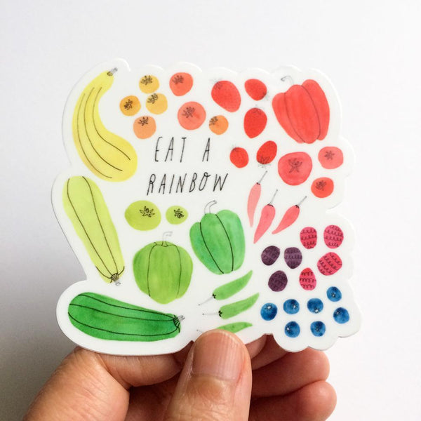 Eat a Rainbow Veggies Vinyl Sticker