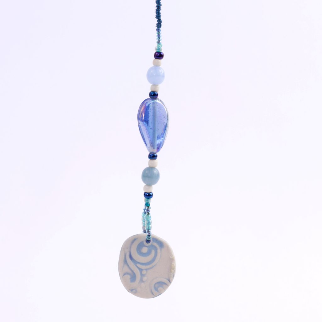 Blue Swirl Porcelain Goddess Bauble Hanging