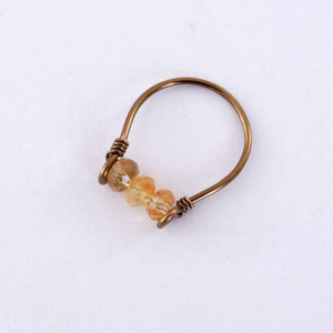 Wire Wrapped Citrine Ring Size 10