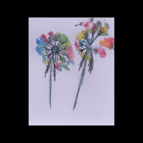 Watercolor Flowers Card