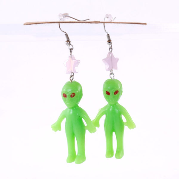 Little Green Alien Earrings