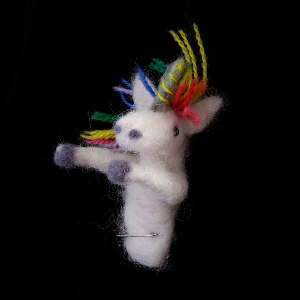 Felted Wool Pocket Friend - Unicorn