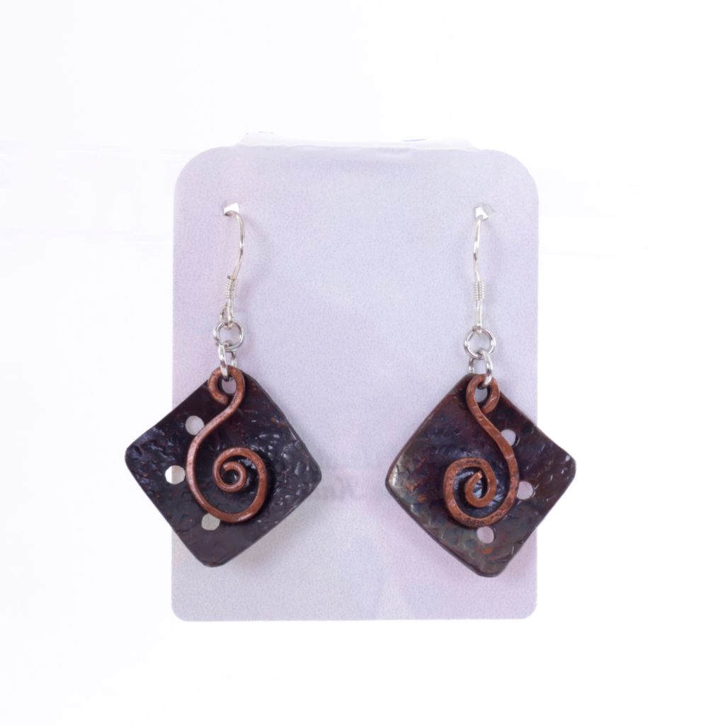 Square with Copper Earrings