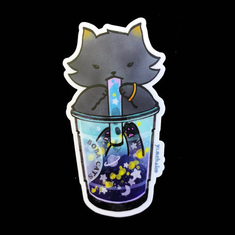 Boba Cats Twilight Blueberry Sticker