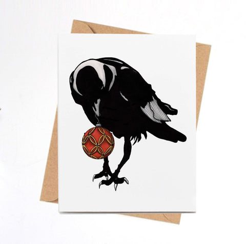 Shiny Things - Greeting Card with Crow