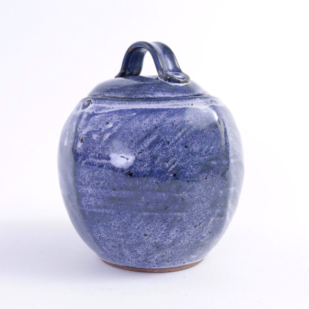 Blue Lidded Pottery Jar