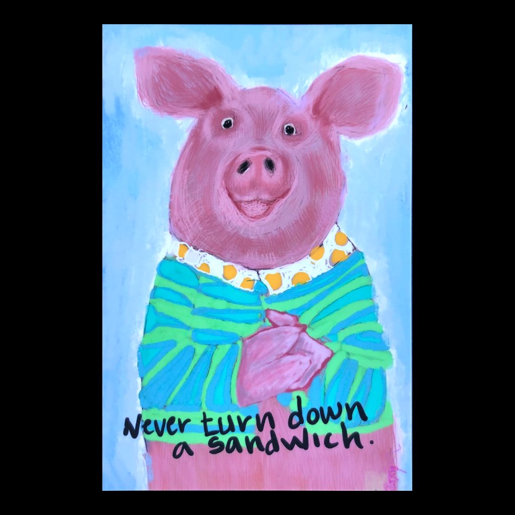 Sandwich Pigs - Postcard
