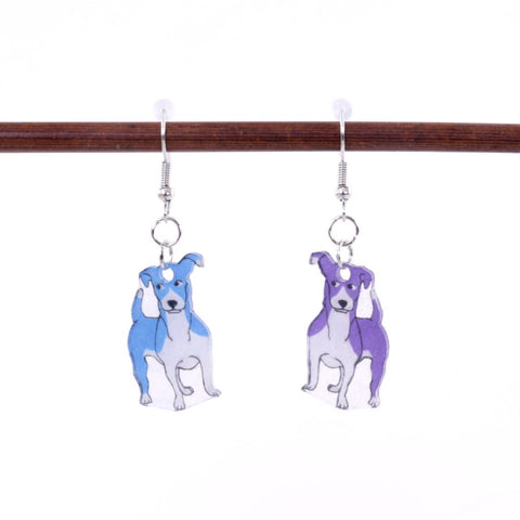 Blue & Purple Dogs - Shrinky Dink Earrings