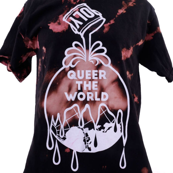 Queer the World - Tie Dye T-shirt Black & Rust