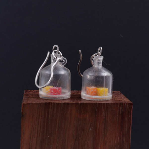 Miniature Dice in Bottles Earrings